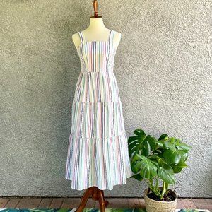 J. Crew Factory Rainbow Stripe Maxi Dress